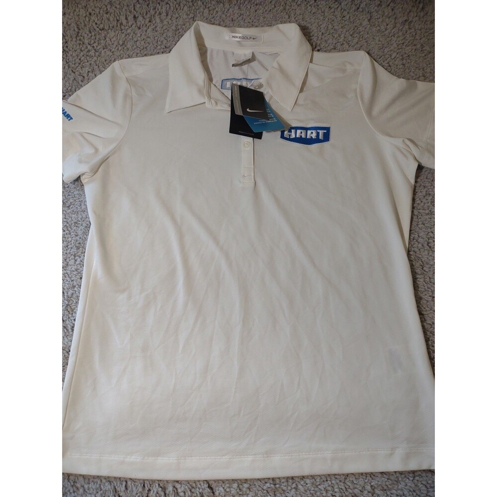 Nwt Nike Golf Dri-FIT Women's White Solid Short Sleeve Polo Shirt L Hart Tools
